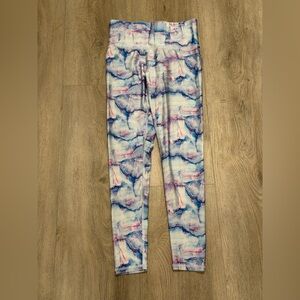 Terez Blue and Pink Marble Leggings